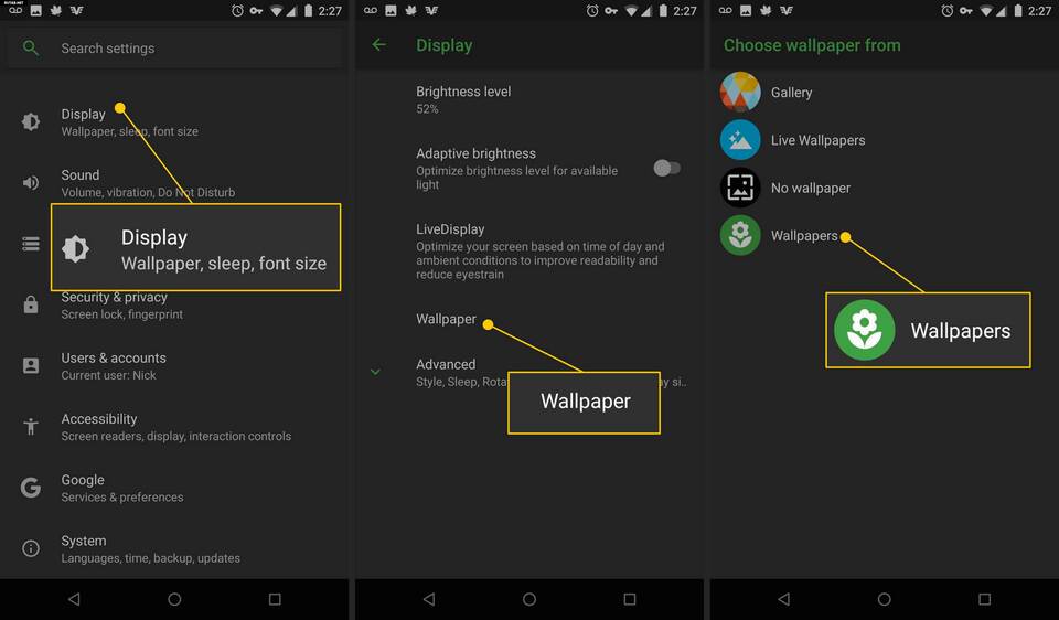 Как изменить обои на телефоне Android