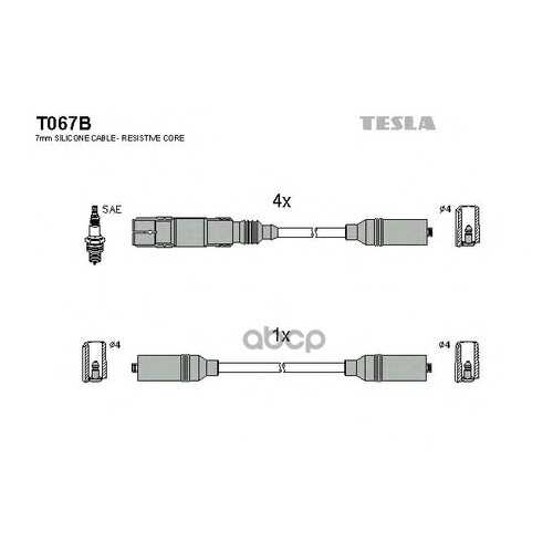 Комплект Проводов Зажигания TESLA T067B в Вианор