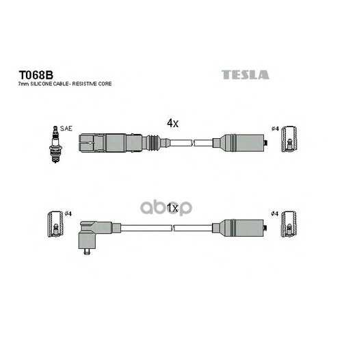 Комплект Проводов Зажигания TESLA T068B в Вианор