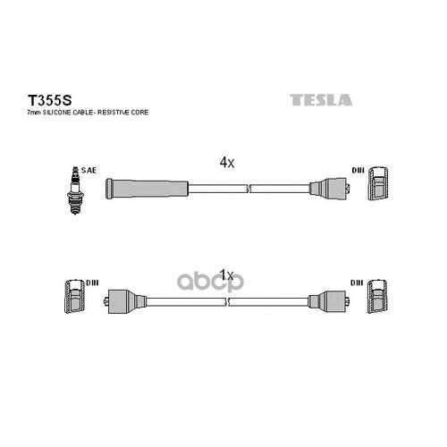 Комплект Проводов Зажигания TESLA T355S в Вианор