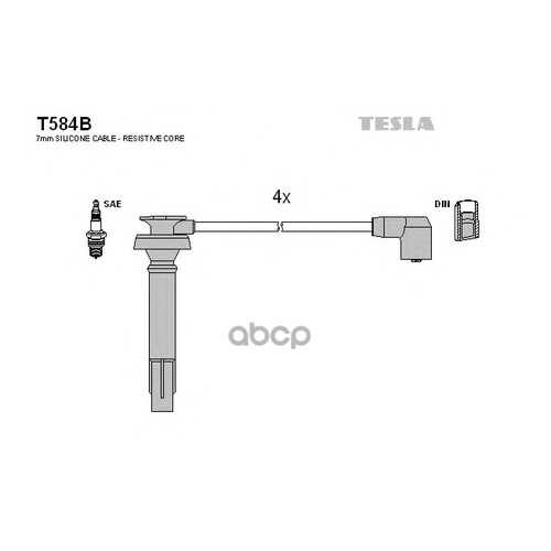 Комплект Проводов Зажигания TESLA T584B в Вианор