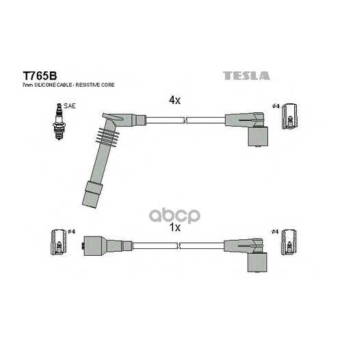 Комплект Проводов Зажигания TESLA T765B в Вианор