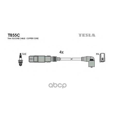 Комплект Проводов Зажигания TESLA T855C в Вианор