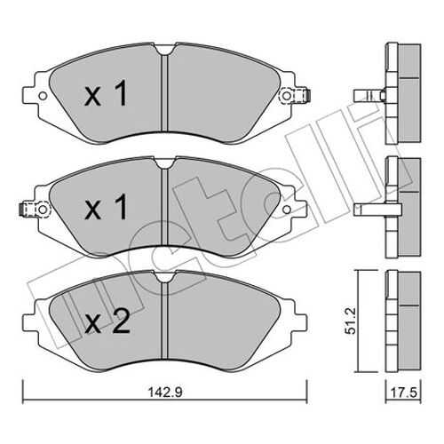 Комплект тормозных дисковых колодок METELLI 22-0294-0 в Вианор