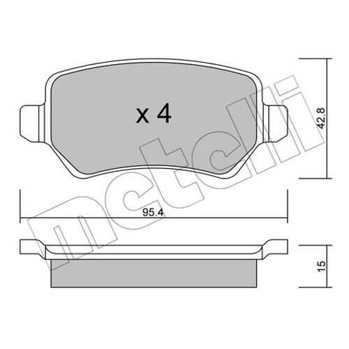 Комплект тормозных дисковых колодок METELLI 22-0542-1 в Вианор