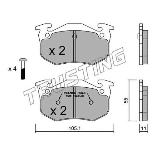 Комплект тормозных дисковых колодок TRUSTING 040.1 в Вианор