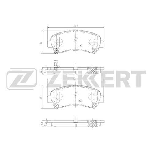 Комплект тормозных колодок, дисковый тормоз ZEKKERT BS-2296 в Вианор