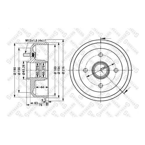 Тормозной барабан STELLOX 6025-2526-SX в Вианор