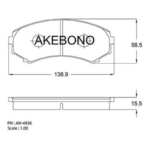 Тормозные колодки дисковые Akebono AN493K в Вианор
