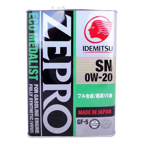 Моторное масло Idemitsu Zepro Eco Medalist SN/GF-5 0W-20 4л в Вианор