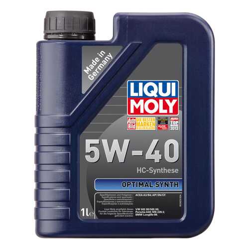 Моторное масло Liqui moly Optimal Synth 5W-40 1л в Вианор