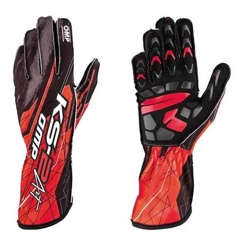 Перчатки для картинга KS-2 ART, чёрный/красный, р-р M OMP Racing KK02748073M в Вианор